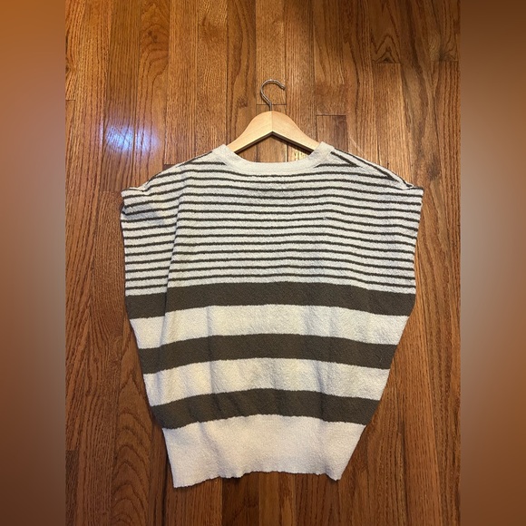 Miou Muse Sleeveless Sweater – Women’s Medium, Brown Striped Knit, Preppy - Picture 3 of 3